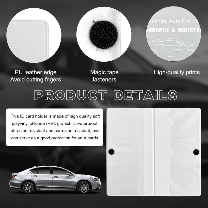 Yourkar Car Registration and Insurance Holder, 9.56"×5.19" Automotive Glove Box Organizer, Vehicle Card Document Glove Box Organizer for Documents Cards License, Car Accessories (White, Glossy) - Image 3